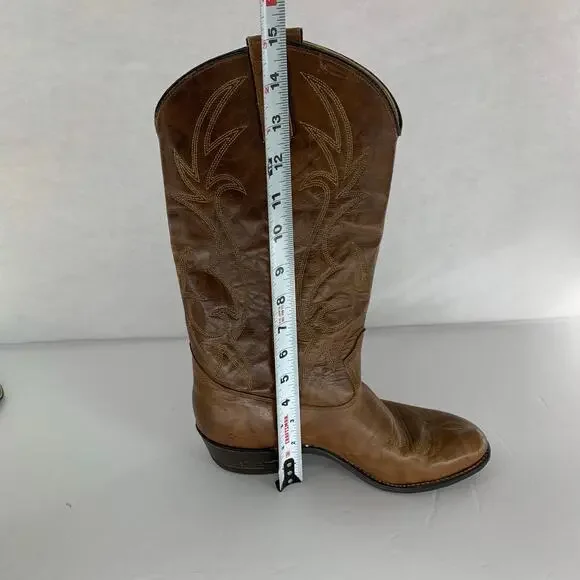 Texas Brand Western Cowboy Boots Brown Men's Size 9M - Picture 13 of 16